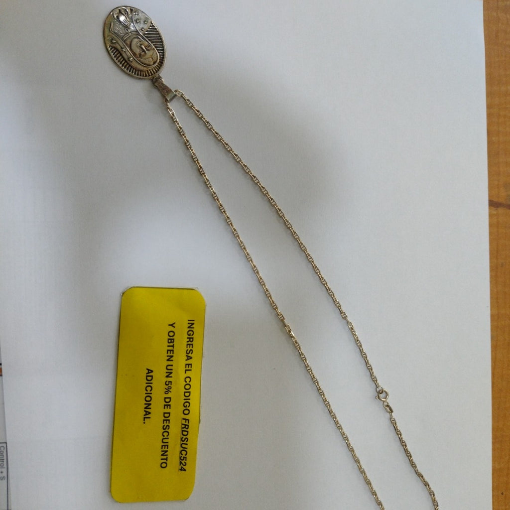 CADENA, MEDALLA RELIGIOSA PLATA 10.5 GRMS (SEMINUEVO)