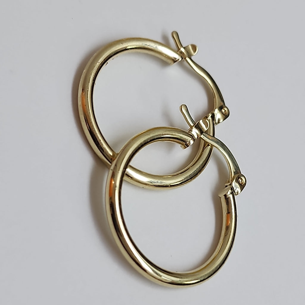 ARETES TEJIDO ARRACADAS LISAS 14K 1.2 GR (NUEVO)