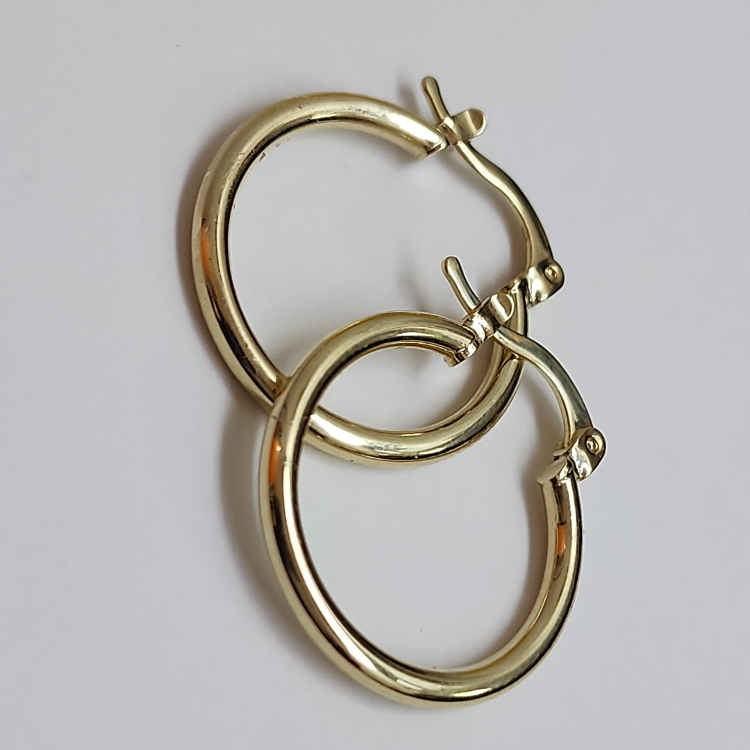 ARETES TEJIDO ARRACADAS LISAS 14K 1.2 GR (NUEVO)