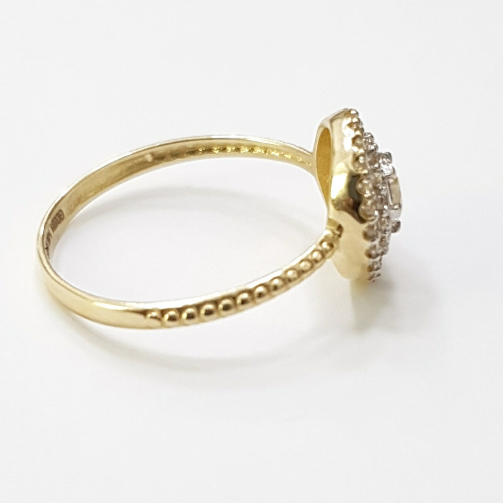 ANILLO ANILLITO C CIRCONIAS 14K 8 TALLA 1.8 GR (NUEVO)
