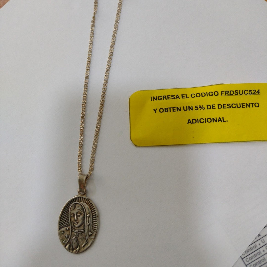 CADENA, MEDALLA RELIGIOSA PLATA 10.5 GRMS (SEMINUEVO)