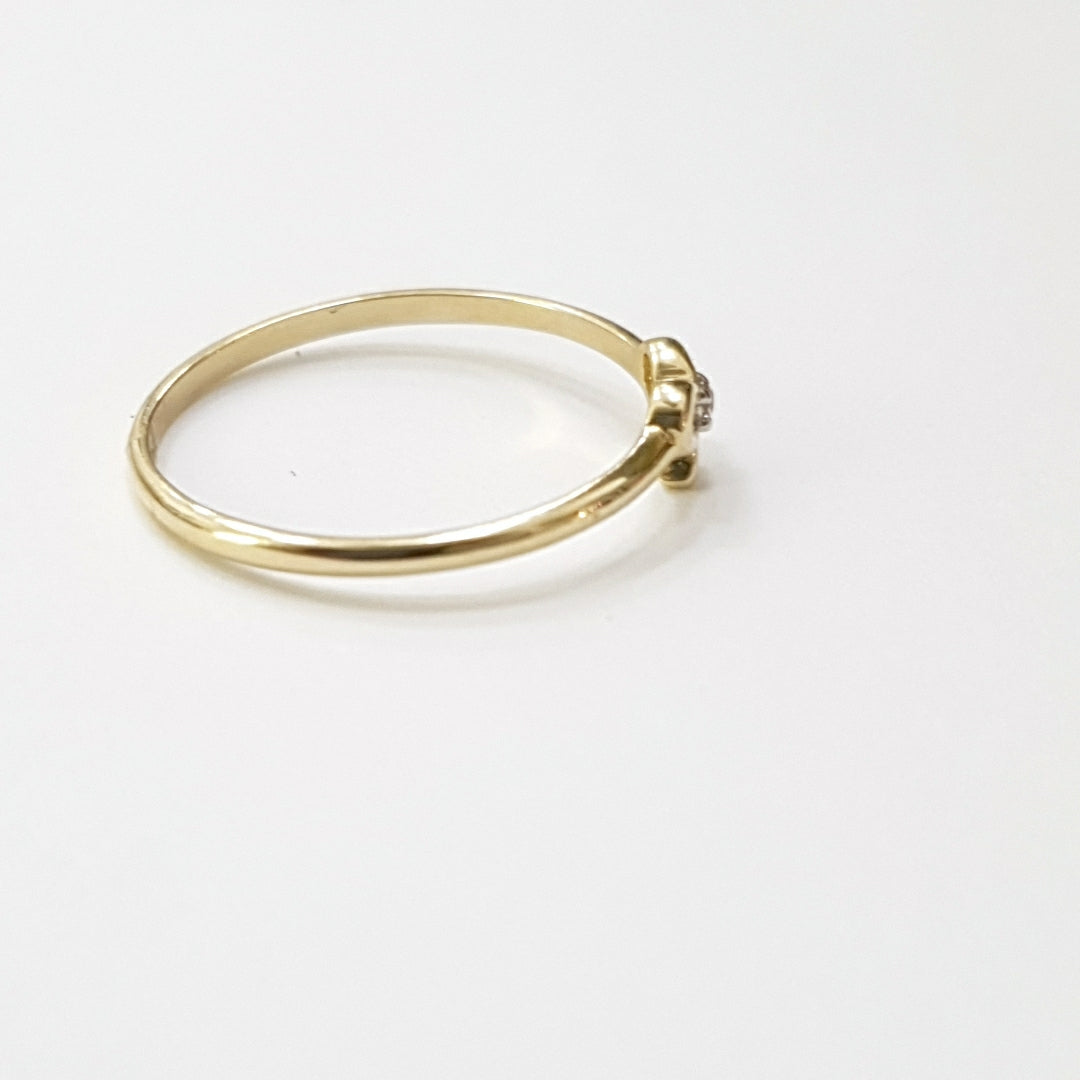 ANILLO ANILLITO FIG MOÑO C CIRCONIAS 14K 7 TALLA 1 GR (NUEVO)