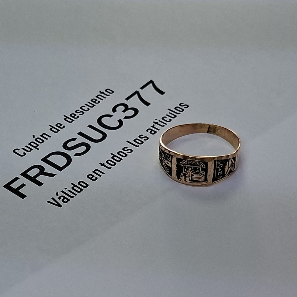 ANILLO DE GRADUACIÓN ORO 10 K 3.1 GRMS (SEMINUEVO)