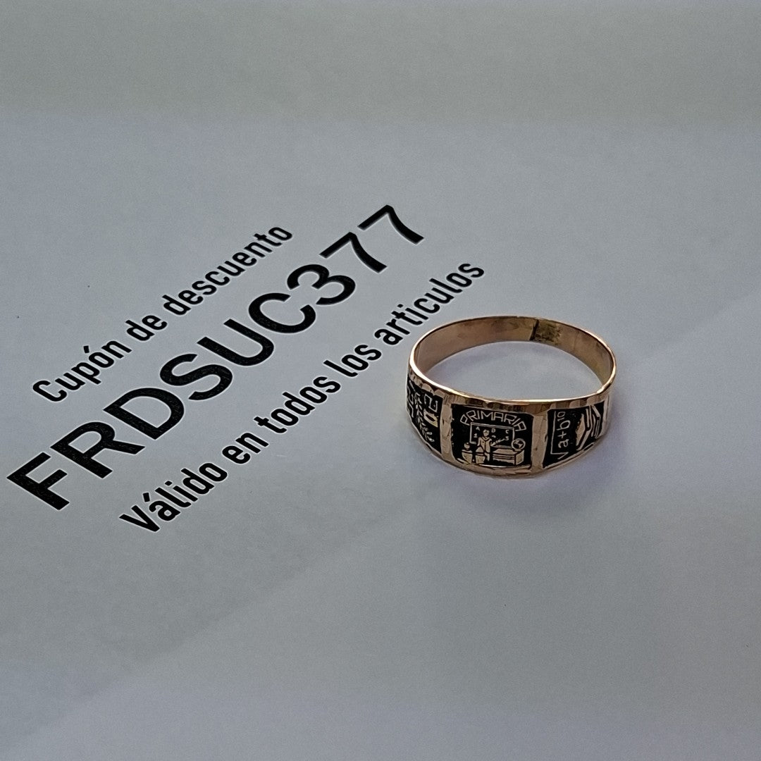ANILLO DE GRADUACIÓN ORO 10 K 3.1 GRMS (SEMINUEVO)