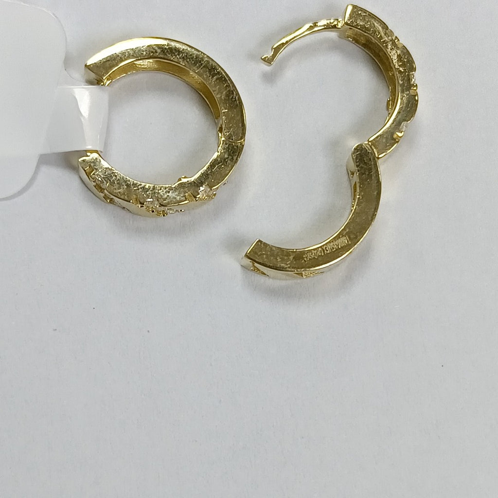 ARETES HUGGIES CON CIRCONIAS 14K 2.2 GR (NUEVO)