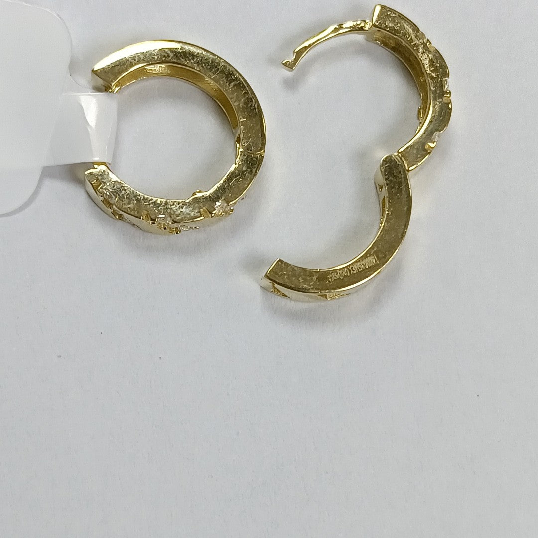 ARETES HUGGIES CON CIRCONIAS 14K 2.2 GR (NUEVO)