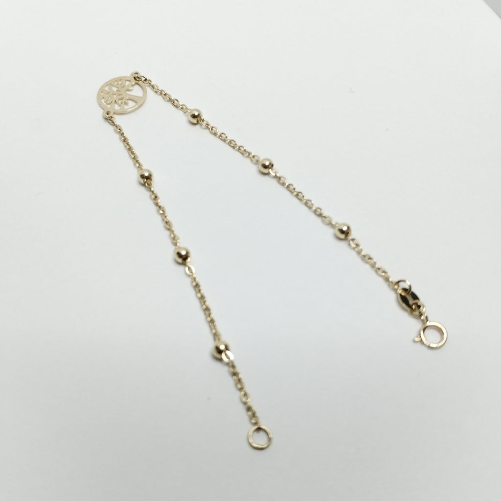 PULSERA TEJIDO ESPECIAL ARBOL 14K 18 CM 1.7 GR (NUEVO)