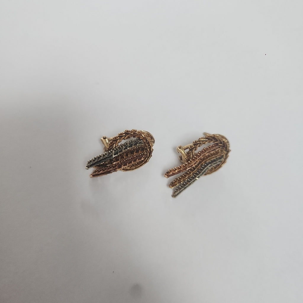 ARETES PAR ORO COMBINADO 14 K 9 GRMS (SEMINUEVO)