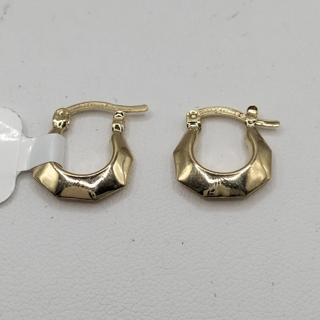 ARETES TEJIDO ARRACADA FACETADA 14K 1.3 GR (NUEVO)
