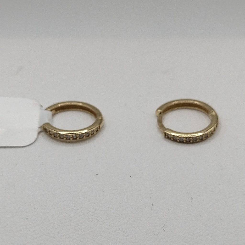 ARETES HUGGIES C CIRCONIA 14K 1.6 GR (NUEVO)