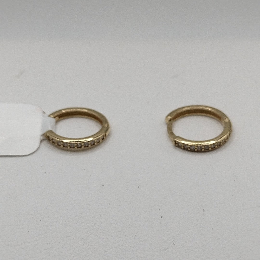 ARETES HUGGIES C CIRCONIA 14K 1.6 GR (NUEVO)