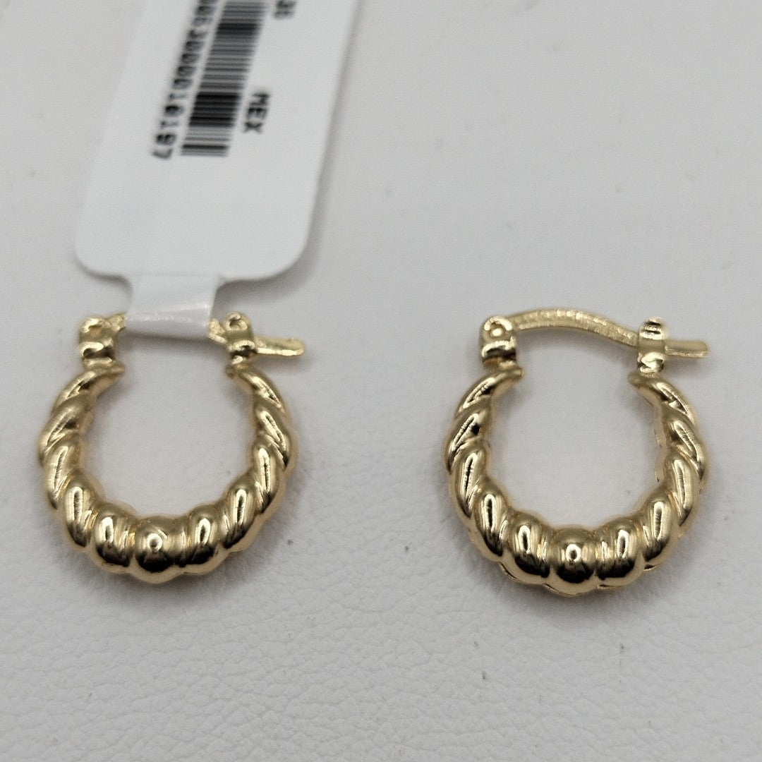 ARETES ARRACADAS TZL HUECAS 14K 1.5 GR (NUEVO)