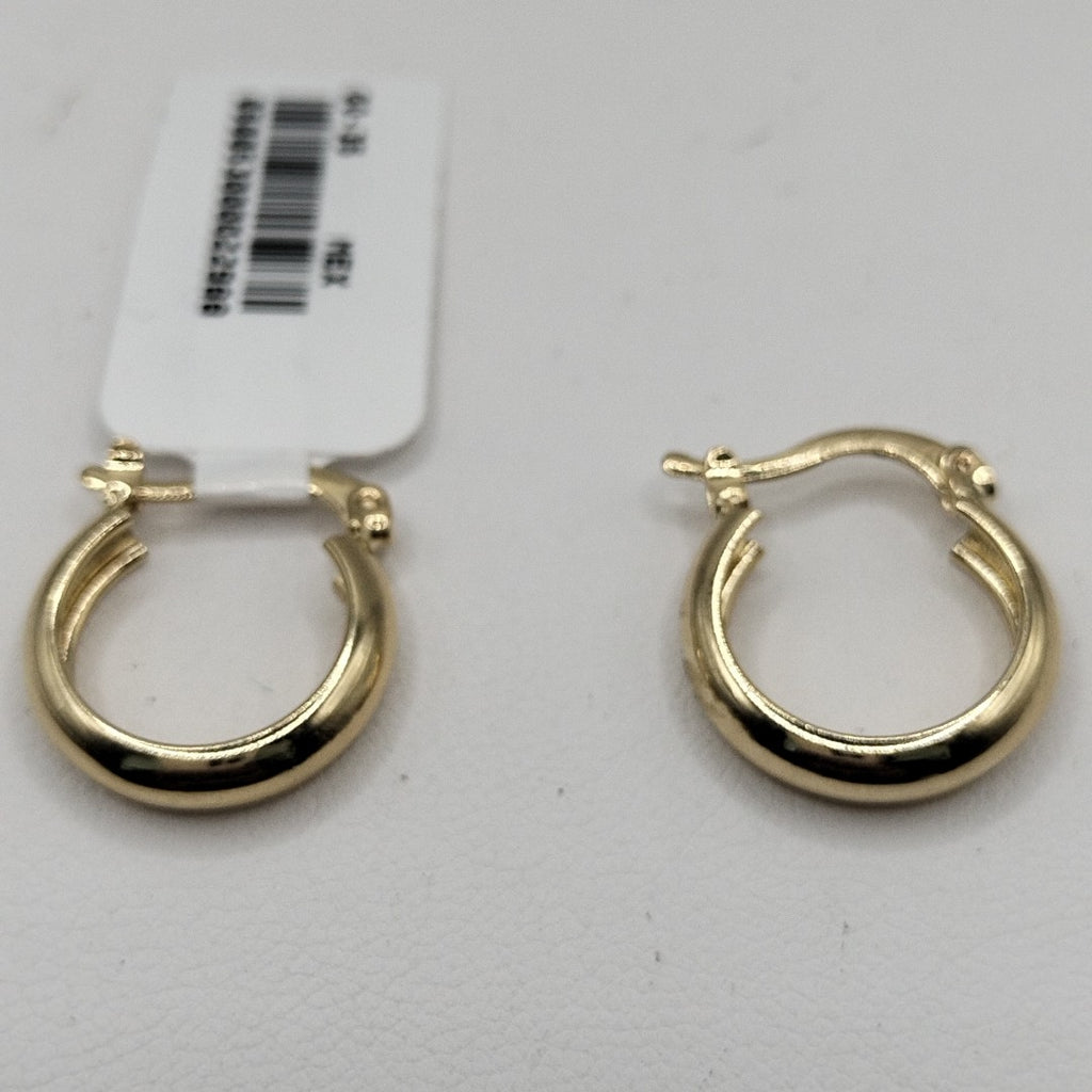 ARETES TEJIDO ARRACADAS LISAS 14K 2.1 GR (NUEVO)