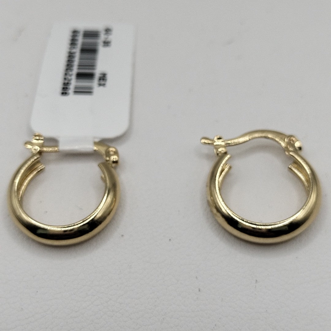 ARETES TEJIDO ARRACADAS LISAS 14K 2.1 GR (NUEVO)