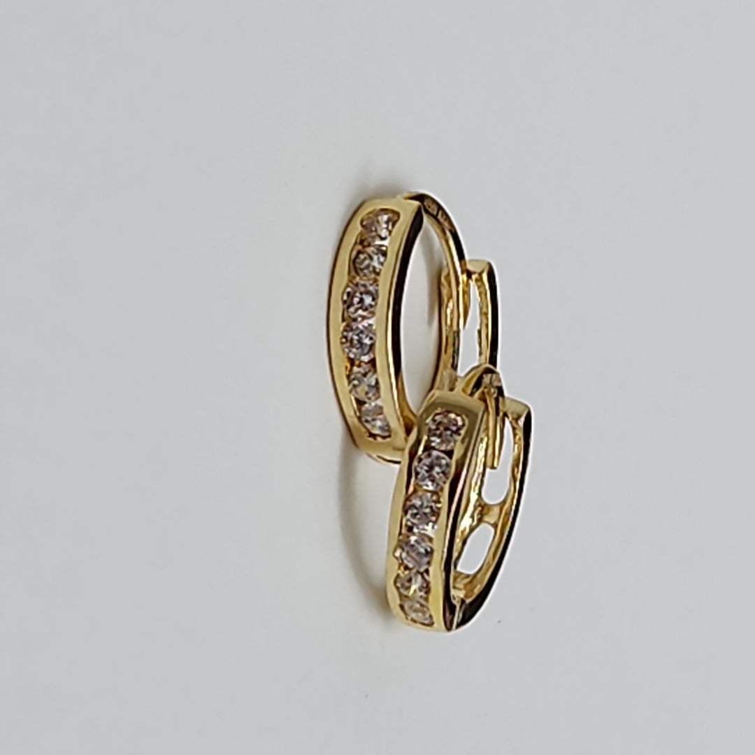 ARETES HUGGIES C CIRCONIA 14K 1.2 GR (NUEVO)