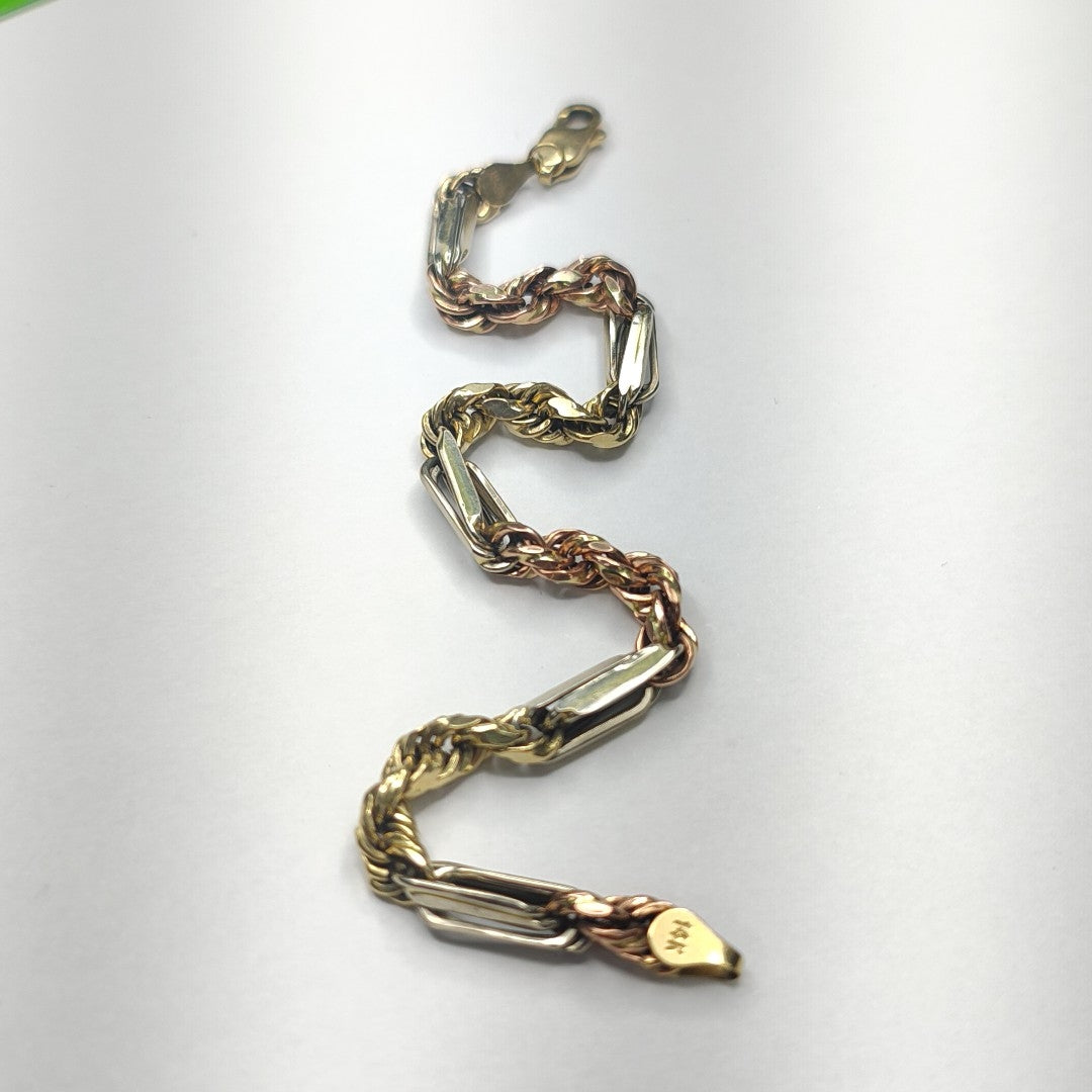 PULSERA ORO COMBINADO 14 K 8.6 GRMS (SEMINUEVO)