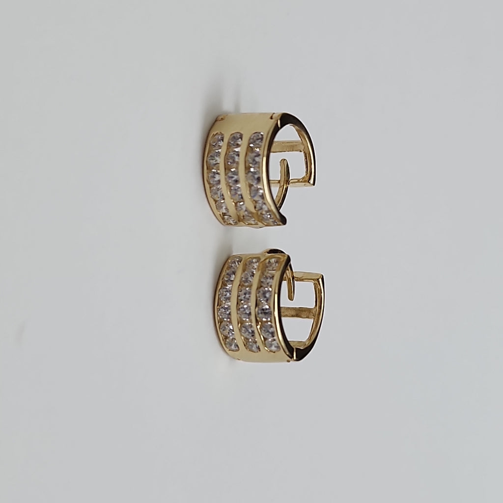 ARETES HUGGIES C CIRCONIA 14K 2.1 GR (NUEVO)