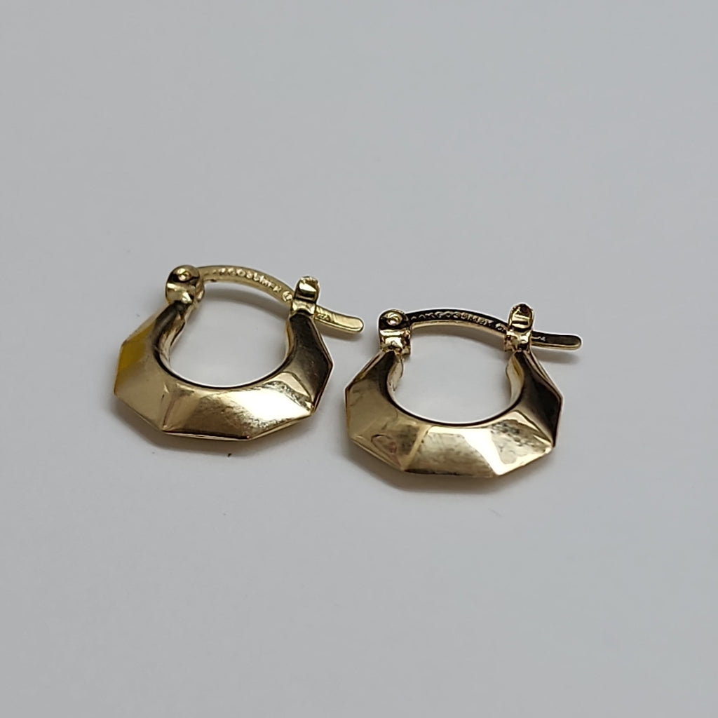 ARETES TEJIDO ARRACADA FACETADA 14K 1.3 GR (NUEVO)