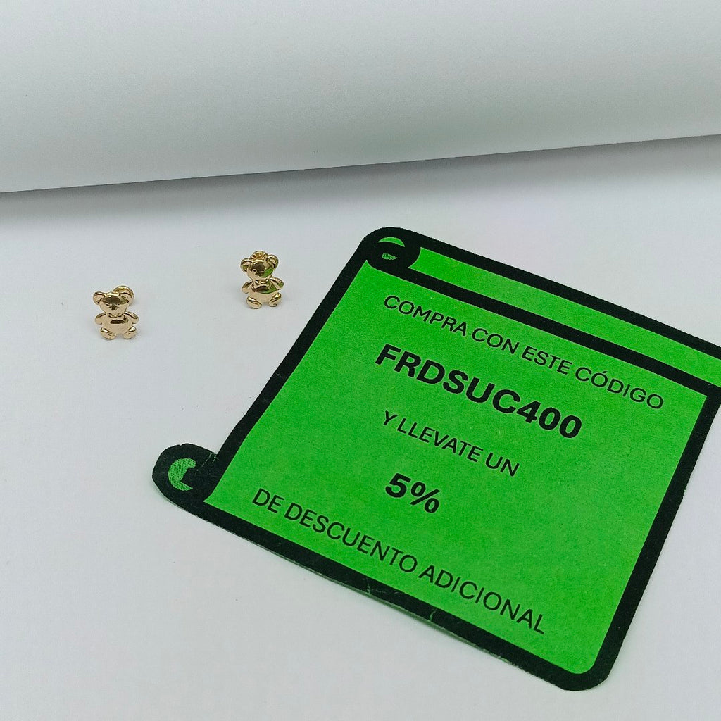 BROQUELES BROQUEL FIG OSO 14K 0.2592 GR (NUEVO)