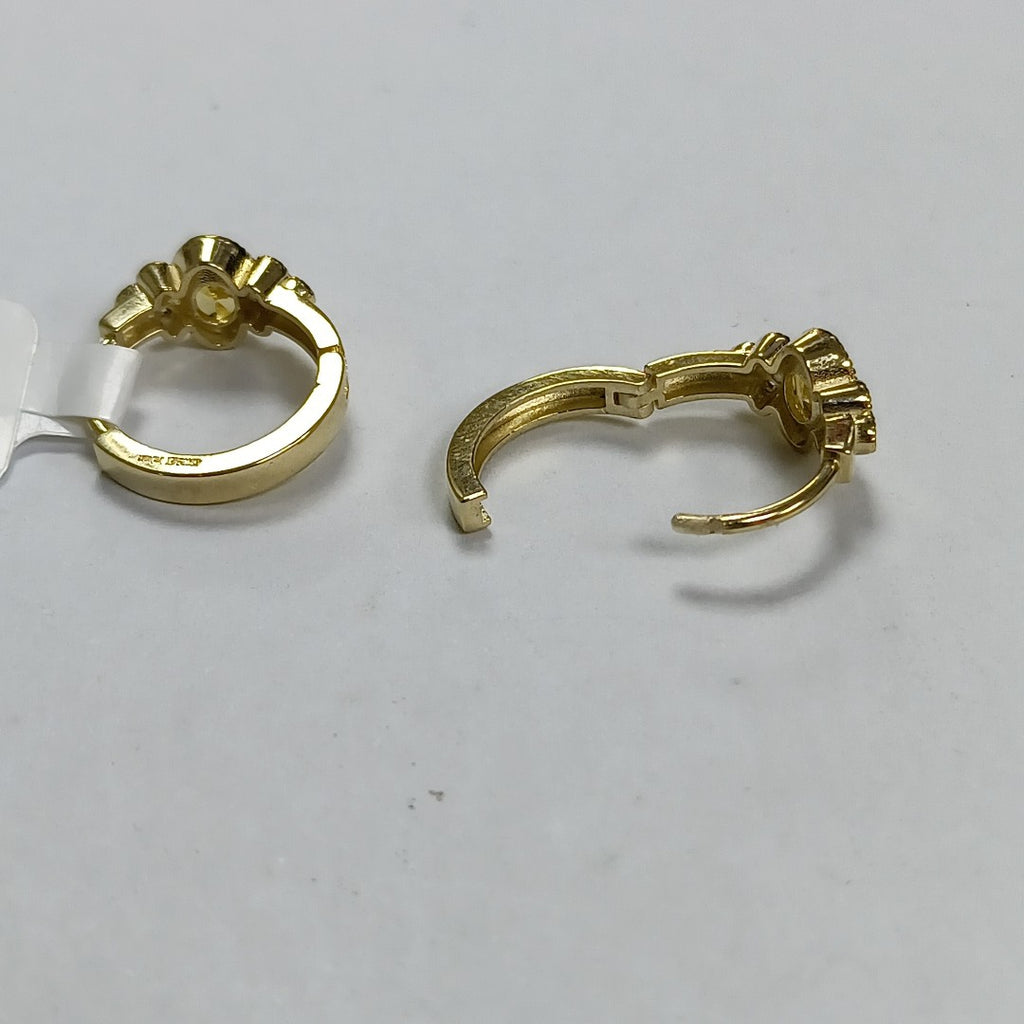 ARETES ARRACADAS CON CIRCONIAS Y PDRAS COL 14K 3.3 GR (NUEVO)