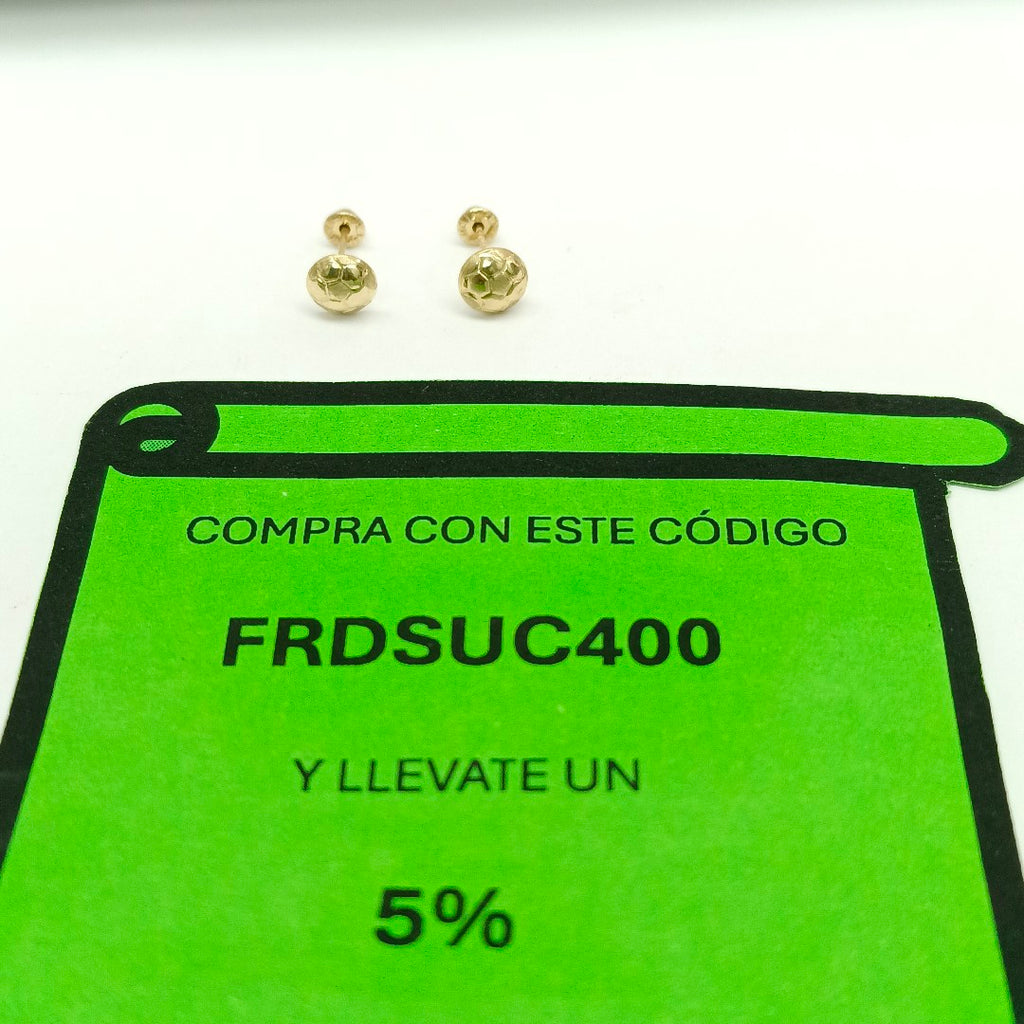BROQUELES BROQUEL FIG BALON DE FUTBOL 14K 0.2387 GR (NUEVO)