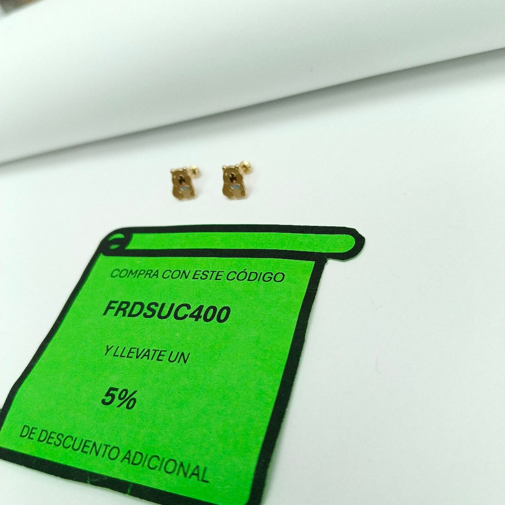 BROQUELES BROQUEL FIG CAPIBARA 14K 0.2657 GR (NUEVO)
