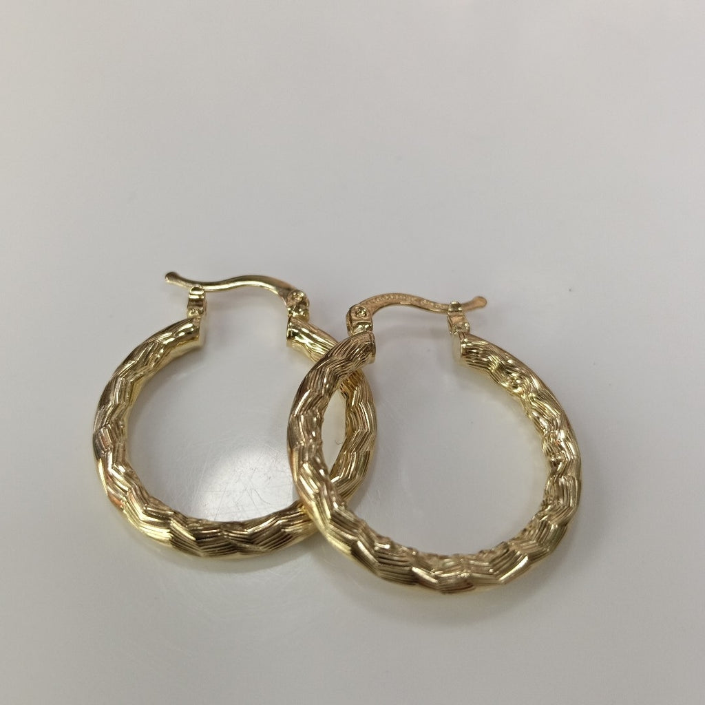 ARETES TEJIDO ARRACADA LABRADA 14K 2.5 GR (NUEVO)