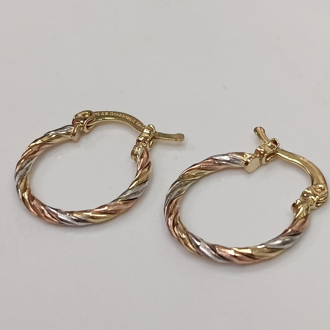 ARETES ARRACADAS COMBINADAS 14K 2.1 GR (NUEVO)