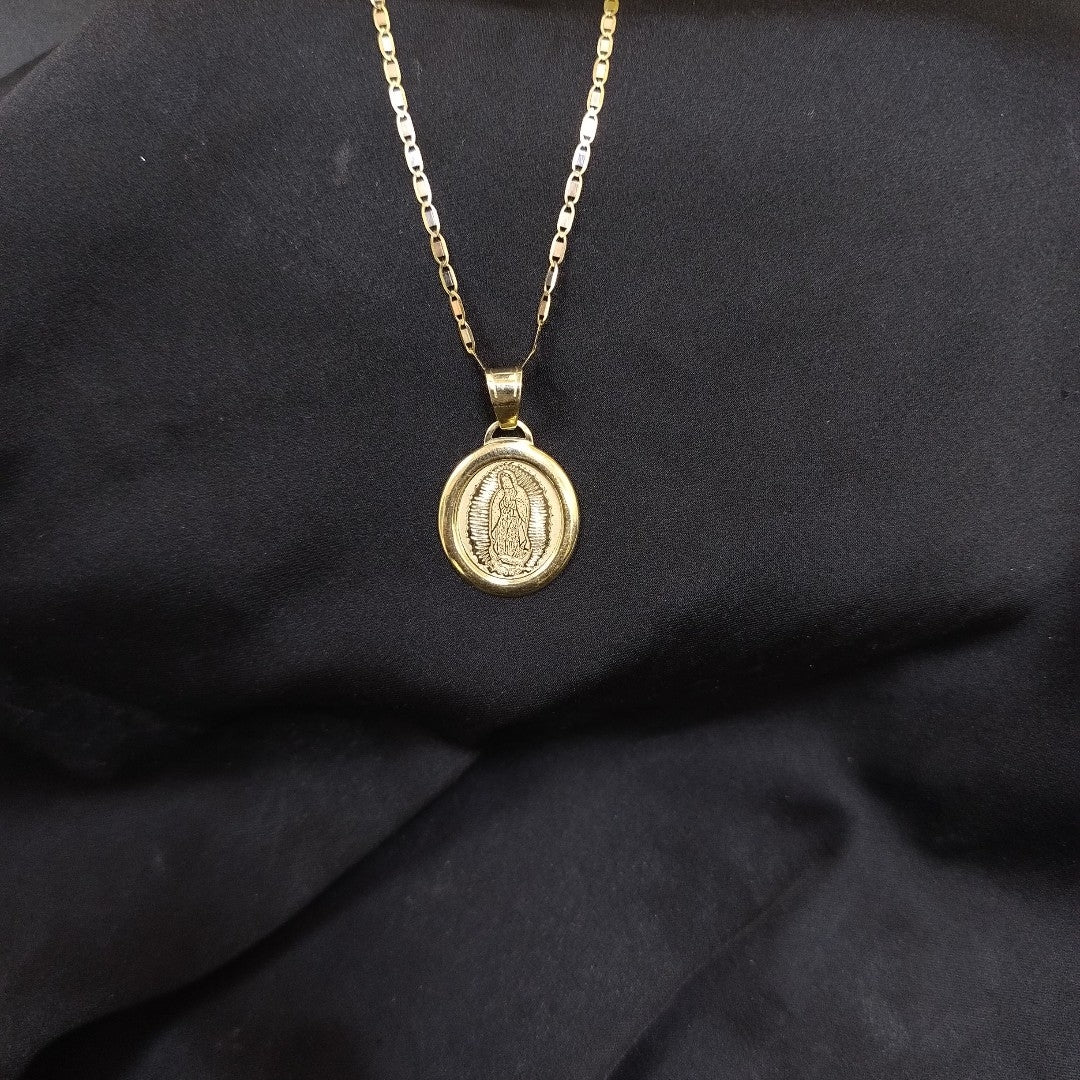 CADENA, MEDALLA RELIGIOSA ORO 14 K 2.5 GRMS (SEMINUEVO)