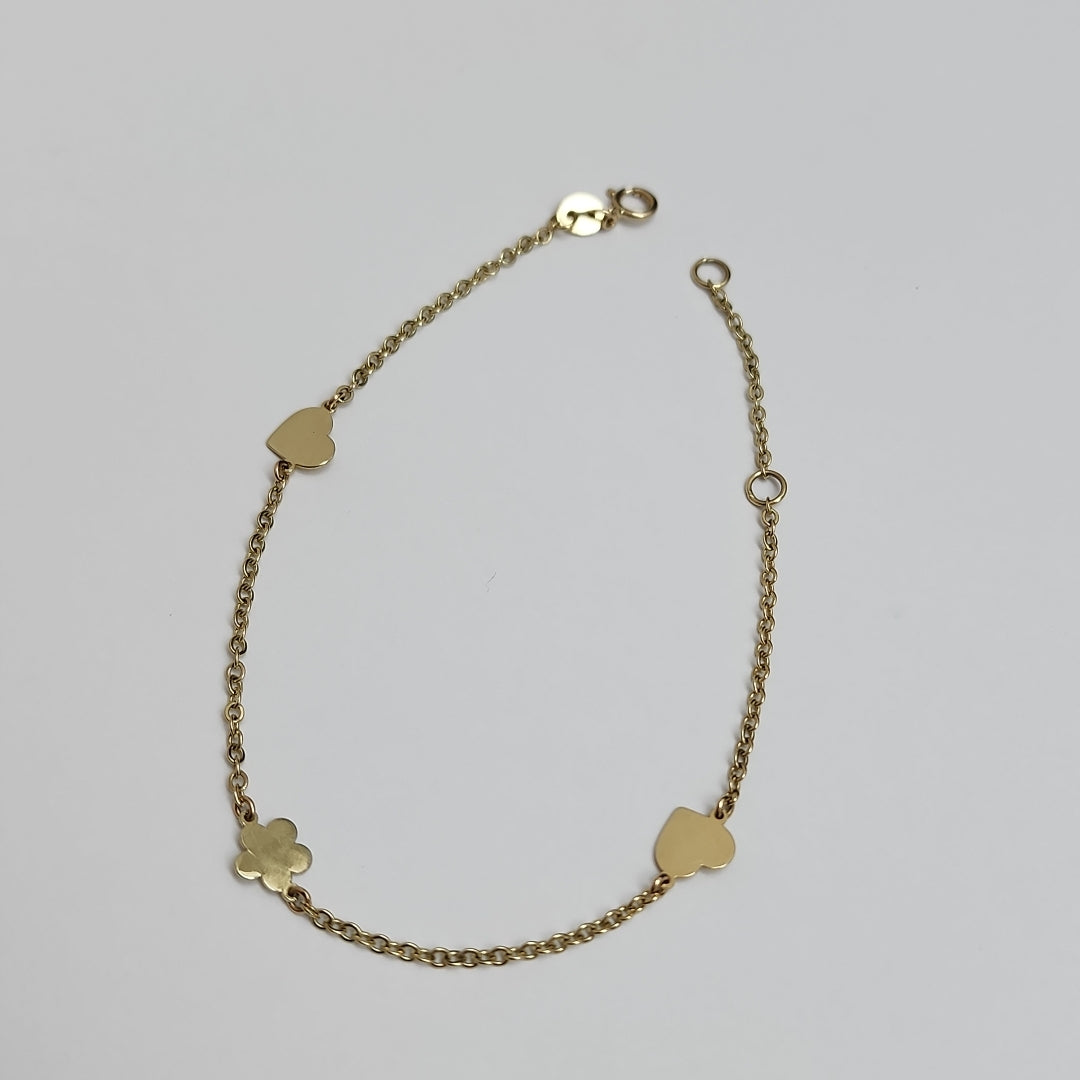 PULSERA ESPECIAL C FIGURAS 14K 18 CM 1.8 GR (NUEVO)