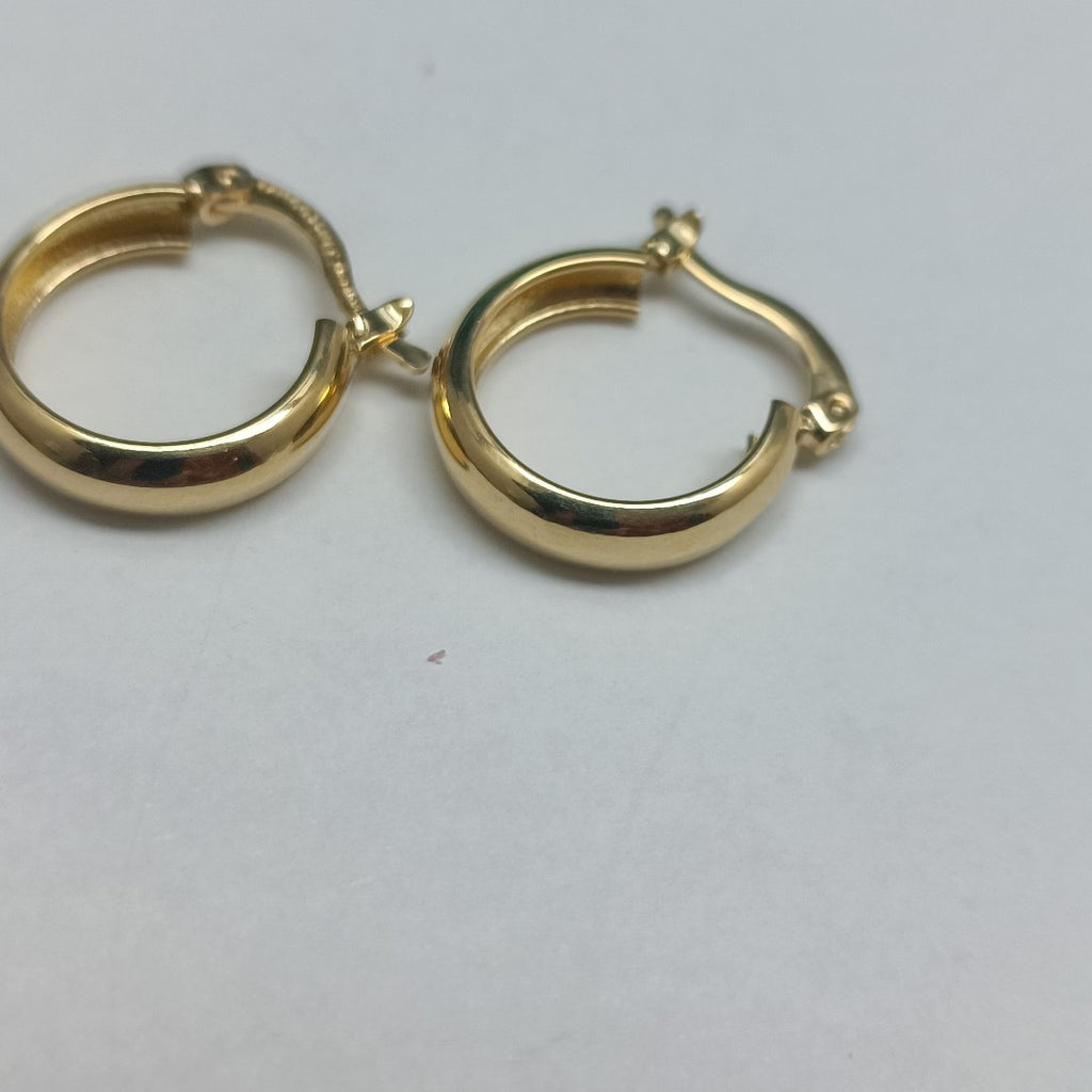 ARETES TEJIDO ARRACADAS LISAS 14K 2.2 GR (NUEVO)