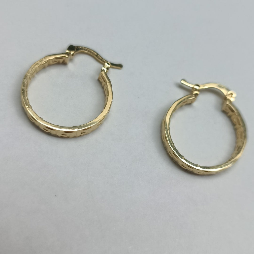 ARETES TEJIDO ARRACADAS TIPO GRECAS 14K 2.1 GR (NUEVO)