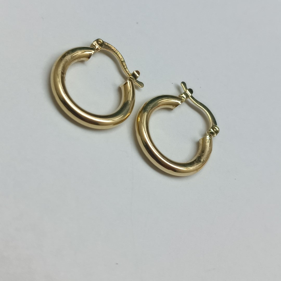 ARETES TEJIDO ARRACADAS LISAS 14K 1.7 GR (NUEVO)