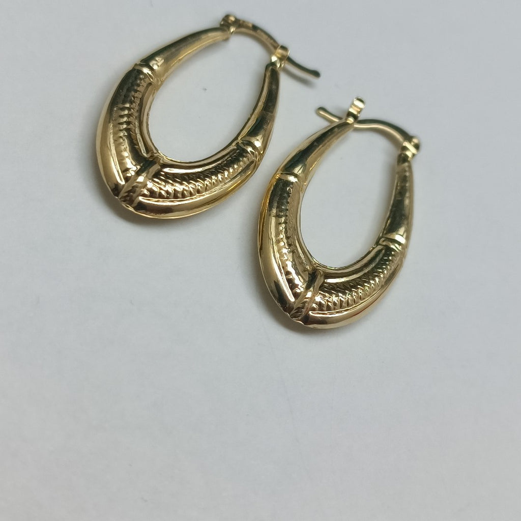 ARETES ARRACADAS ESTRIADAS 14K 2.5 GR (NUEVO)
