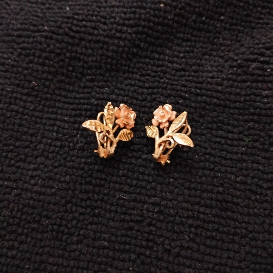 ARETES PAR ORO COMBINADO 10 K 2,80 GRMS (SEMINUEVO)