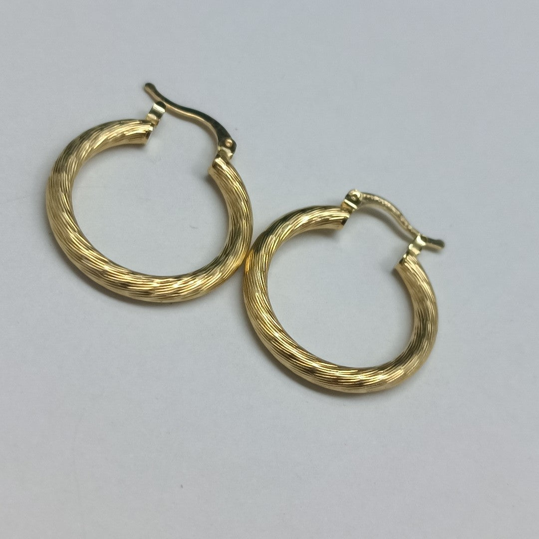 ARETES TEJIDO ARRACADAS ASTRIADAS 14K 2.9 GR (NUEVO)