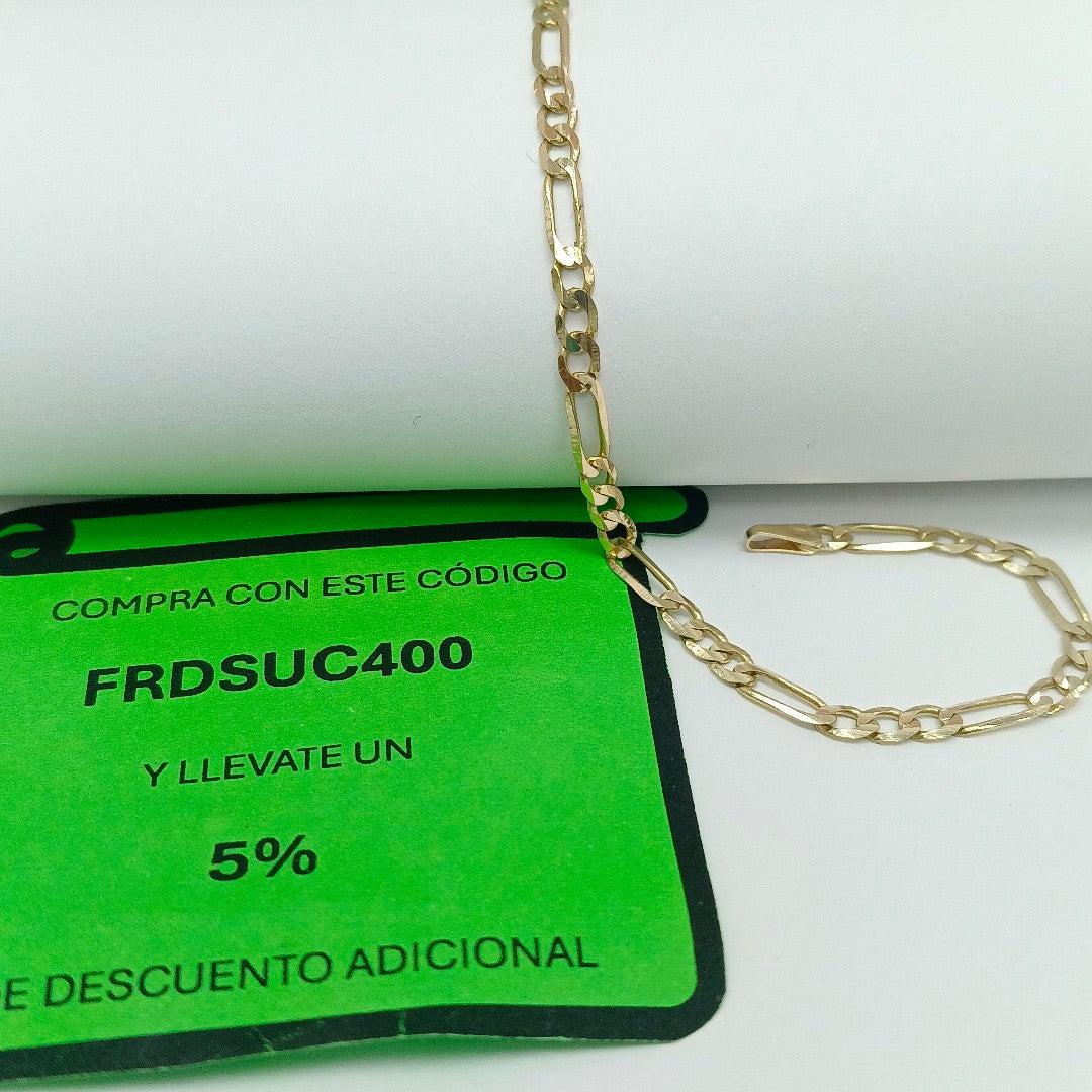 PULSERA TEJIDO 3X1 14K 21 CM 3 GR (NUEVO)