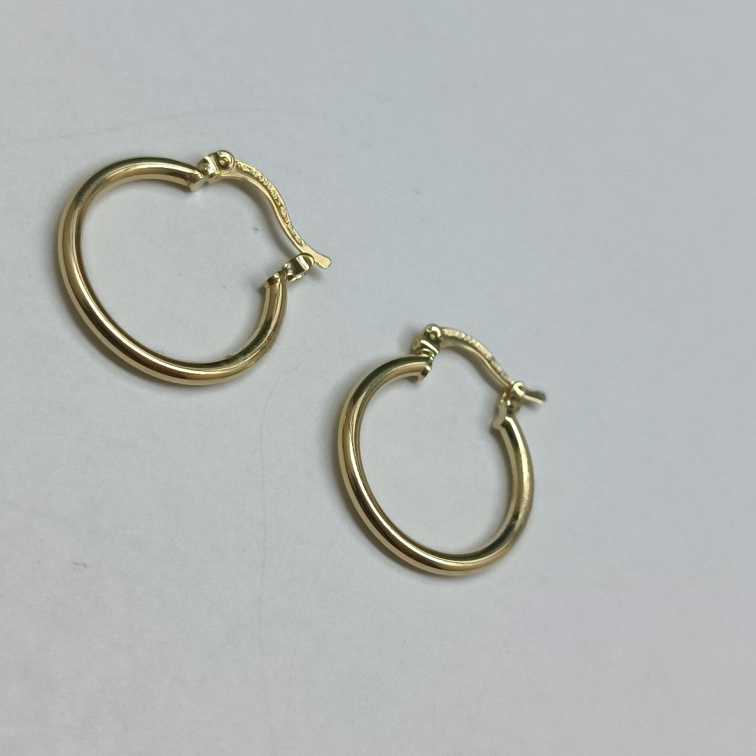 ARETES TEJIDO ARRACADAS LISAS 14K 1.2 GR (NUEVO)