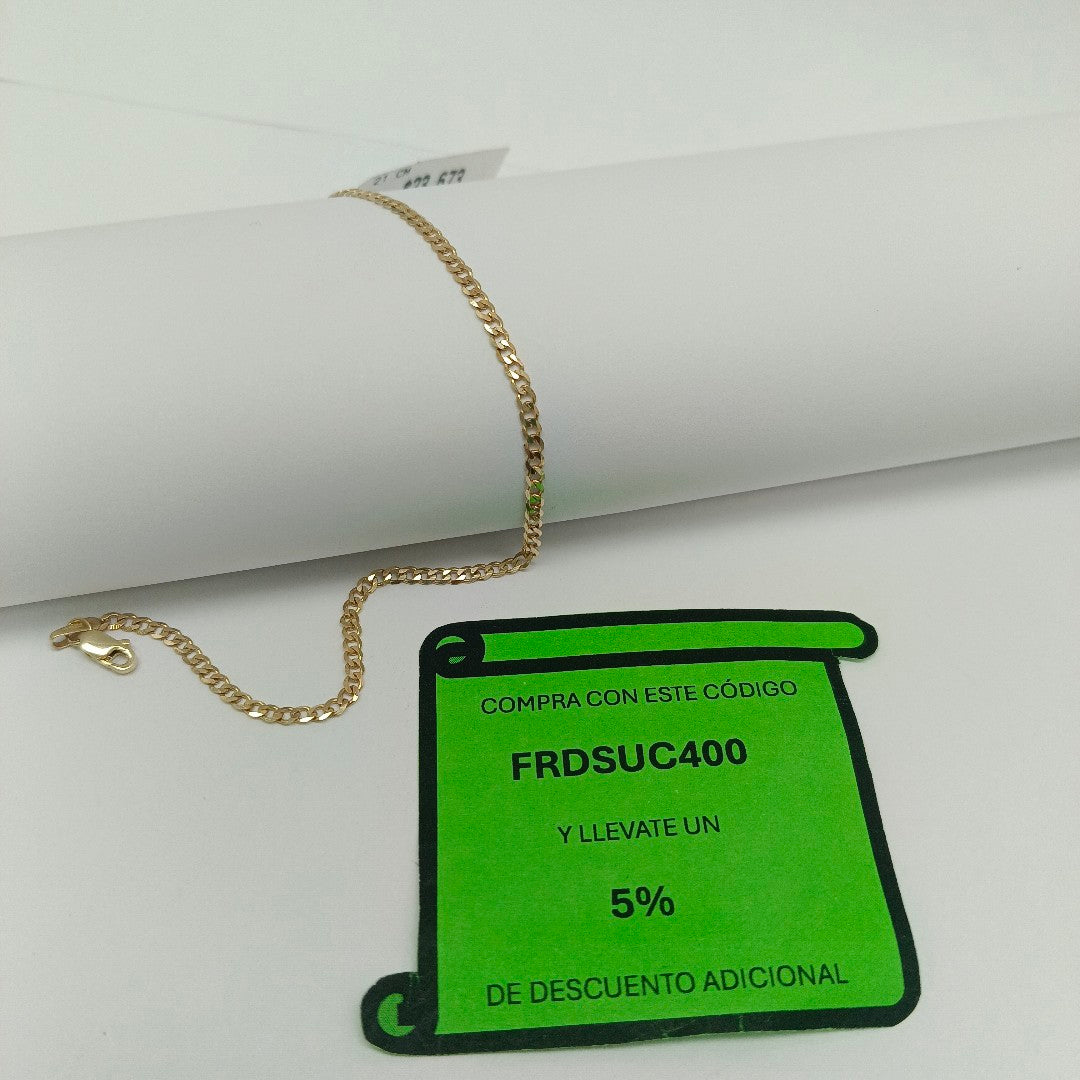 PULSERA TEJIDO BARBADA 14K 21 CM 2.3 GR (NUEVO)