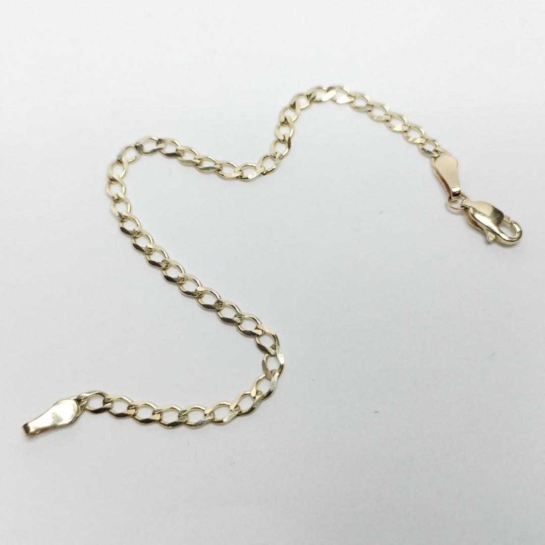 PULSERA TEJIDO BARBADA 14K 18 CM 3.4 GR (NUEVO)