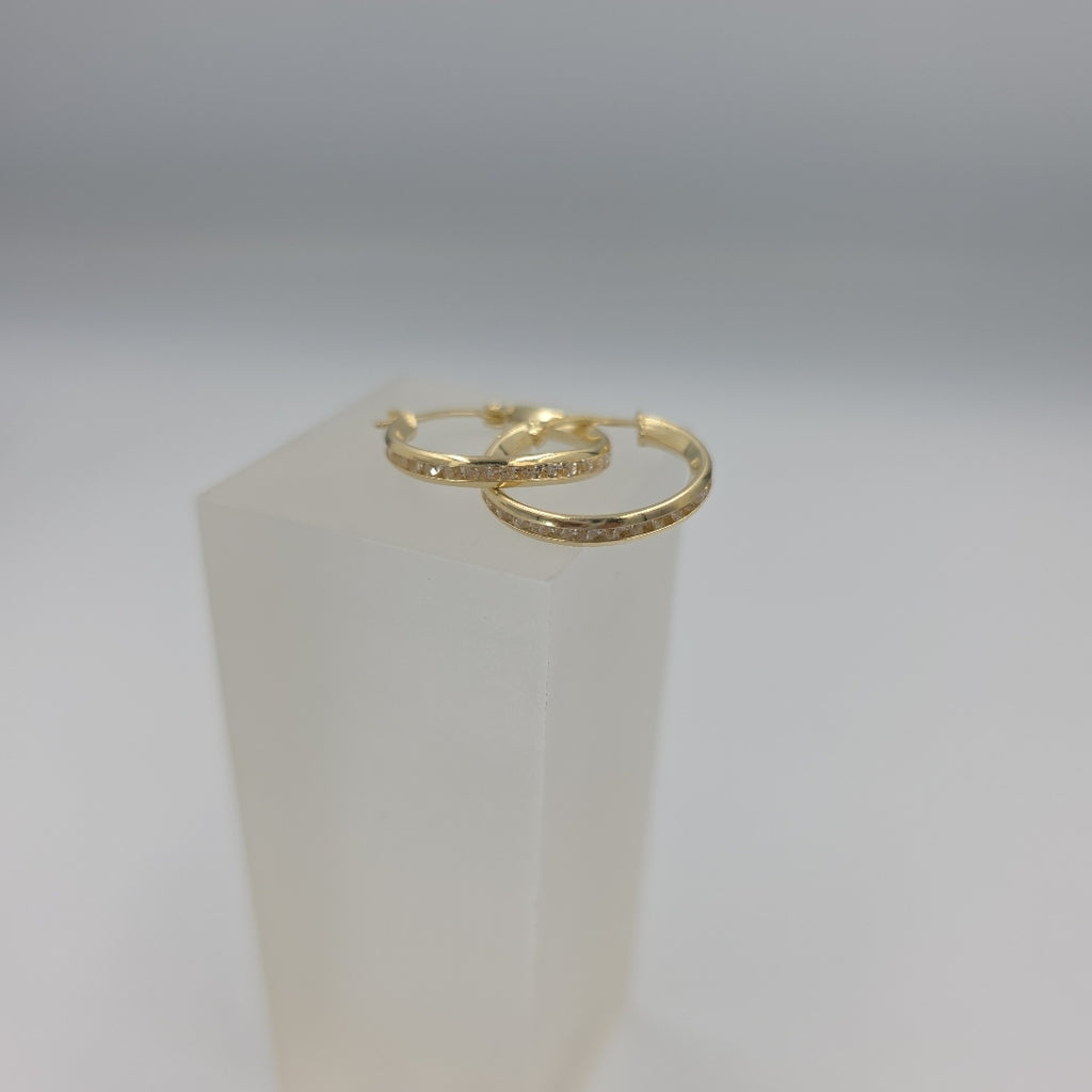 ARETES ARRACADAS CON CIRCONIAS 10K 1.8 GR (NUEVO)