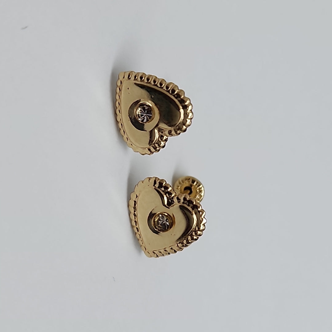 BROQUELES BROQUEL FIG CORAZON C CIRCONIA 14K 0.2614 GR (NUEVO)