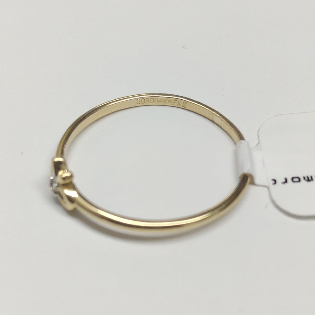 ANILLO ANILLITO FIG MOÑO C CIRCONIAS 14K 8 TALLA 1 GR (NUEVO)