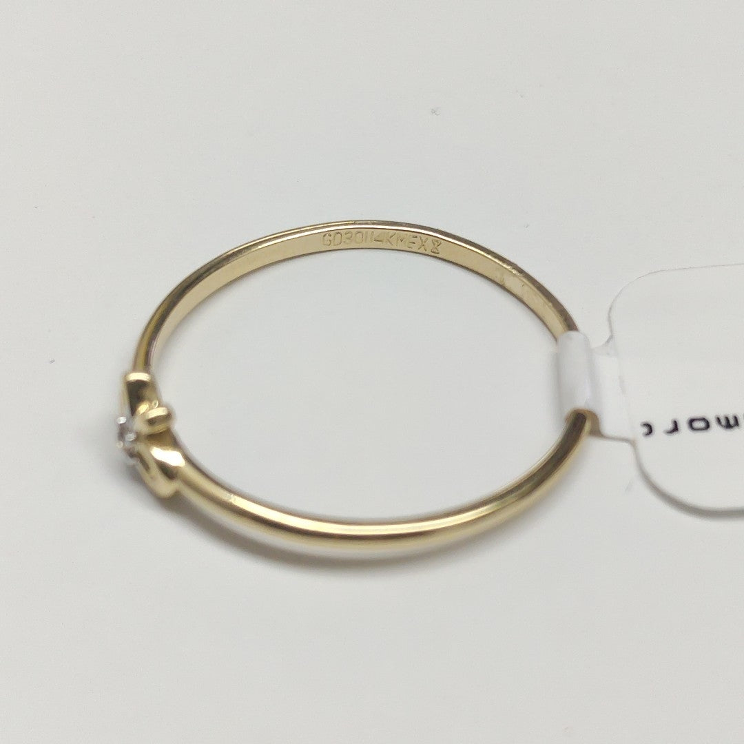ANILLO ANILLITO FIG MOÑO C CIRCONIAS 14K 8 TALLA 1 GR (NUEVO)