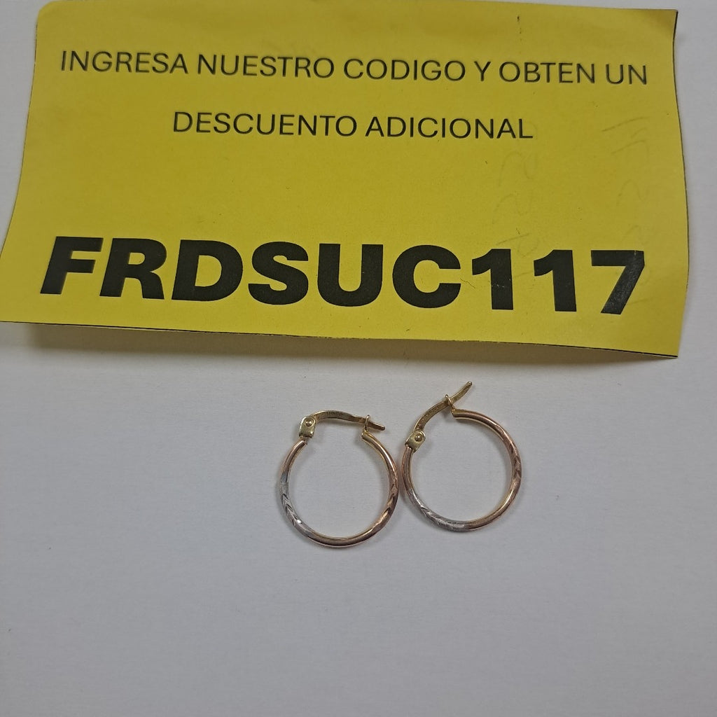 ARRACADAS PAR ORO,ORO COMBINADO 14 K 1,00 GRMS (SEMINUEVO)