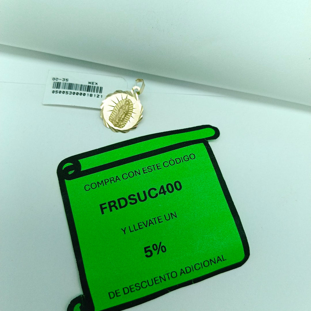 DIJE MEDALLA RELIGIOSA 14K 0.8 GR (NUEVO)