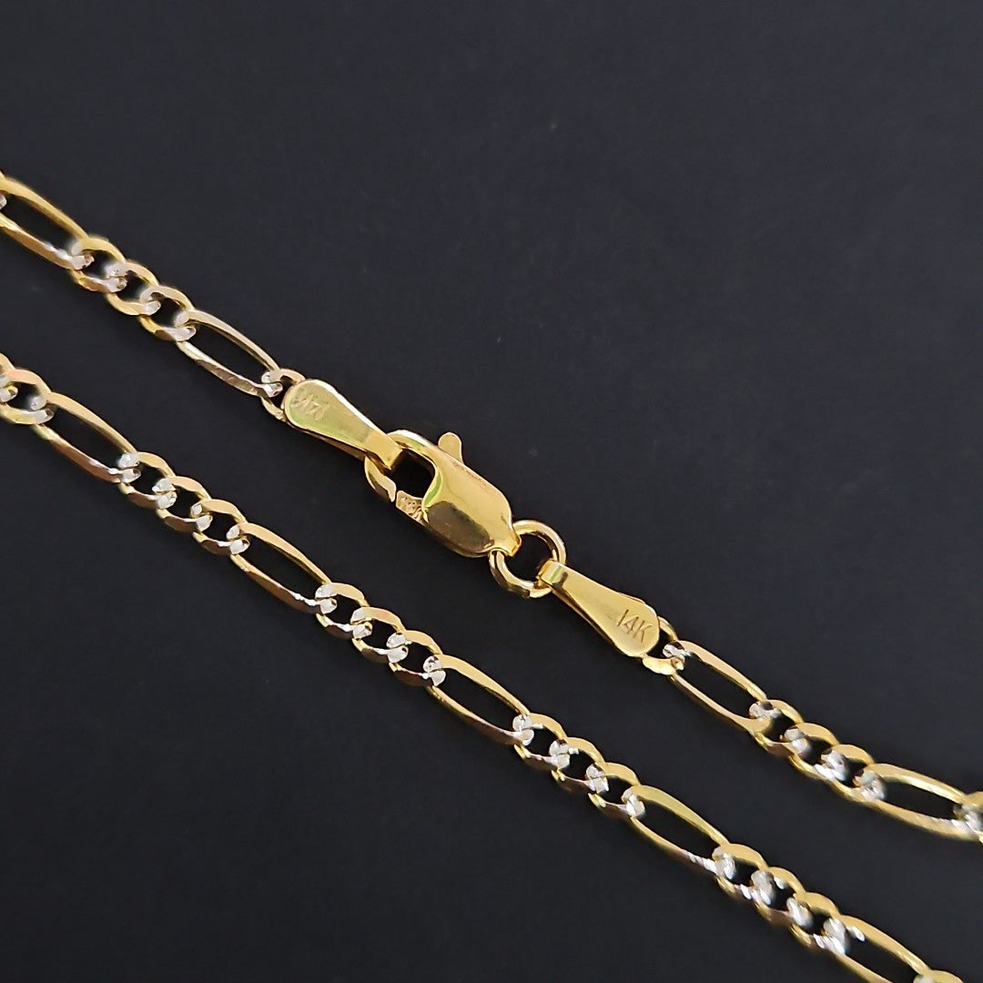 CADENA 3X1 DIAMANTADA 14K 55 CM 4.8 GR (NUEVO)