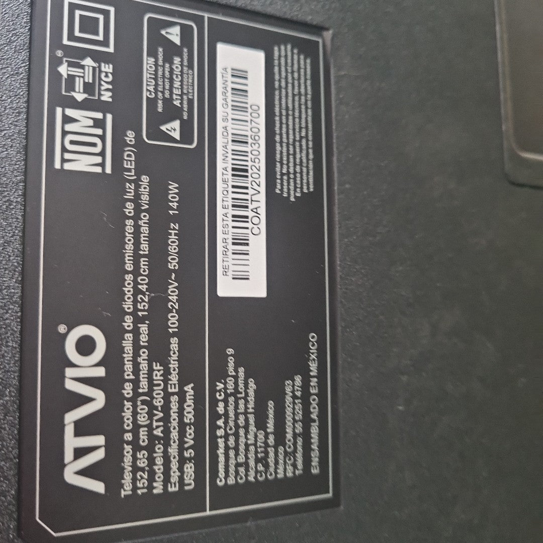 PANTALLA ATVIO ATV-60URF 60" LED FULL HD (SEMINUEVO)