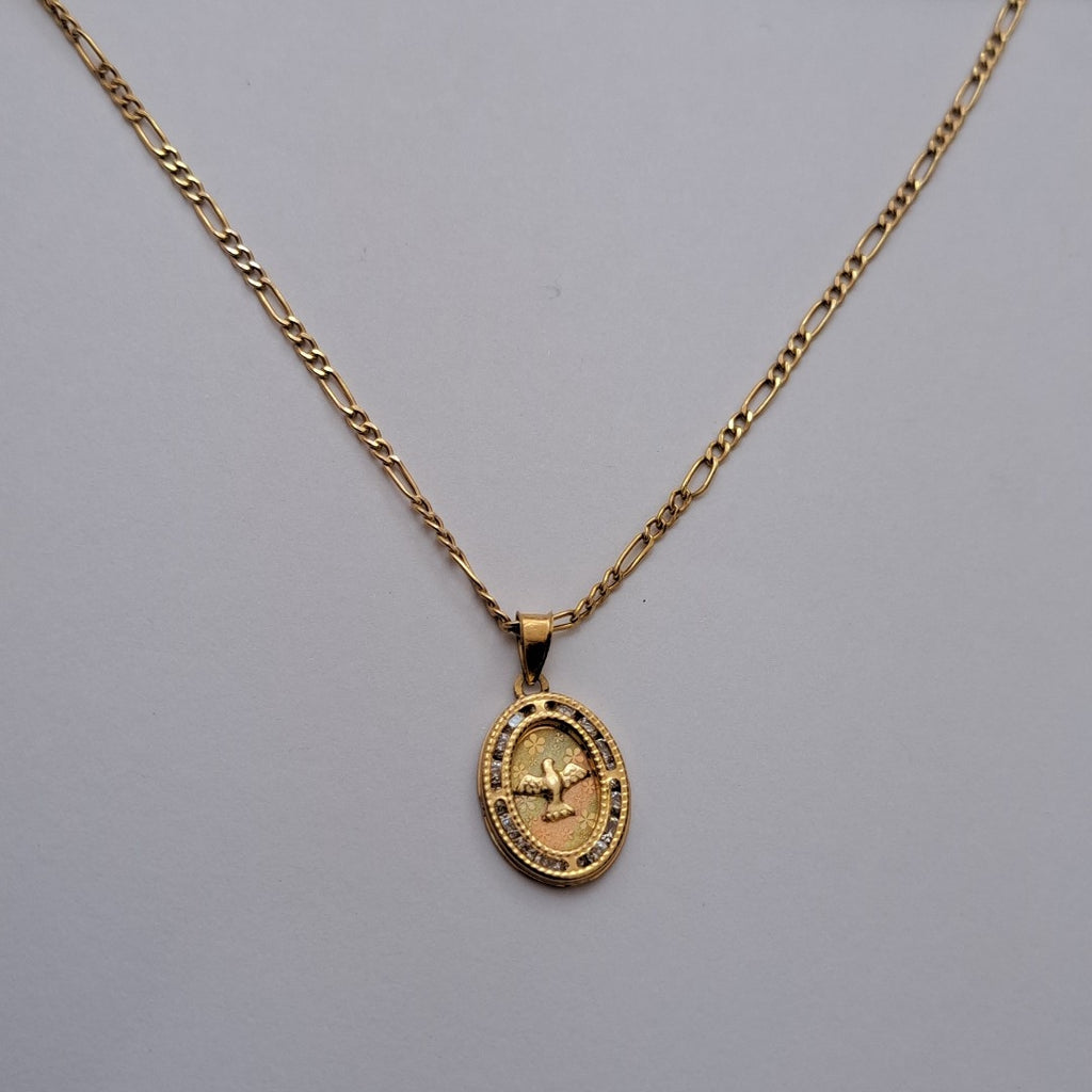 CADENA, MEDALLA RELIGIOSA ORO 10 K 2.1 GRMS (SEMINUEVO)
