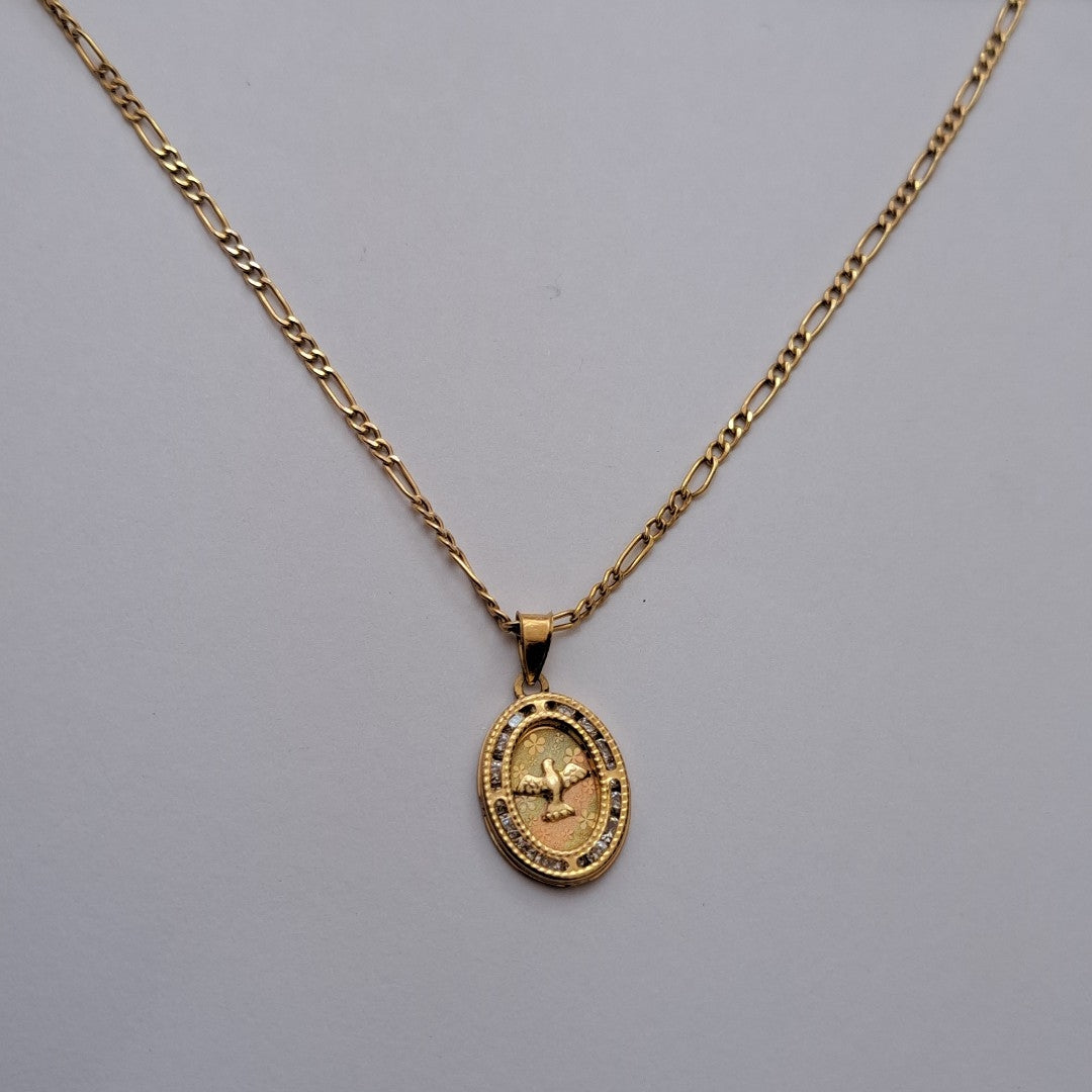 CADENA, MEDALLA RELIGIOSA ORO 10 K 2.1 GRMS (SEMINUEVO)